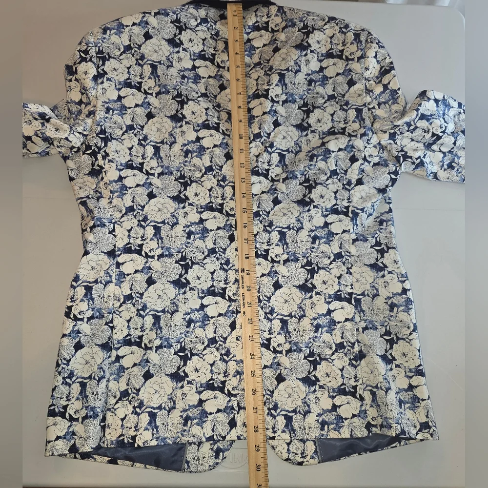 BAR III Mens Navy Single Breasted Floral Blazer Sport Coat Size 42R NWT BZ-3208